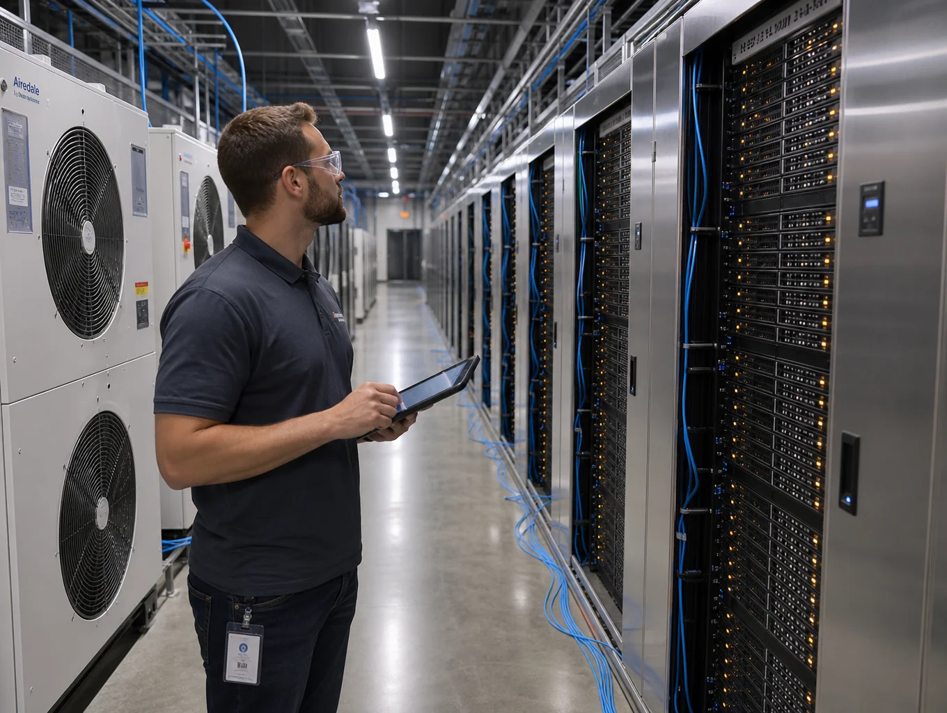Data center engineering clients attending factory acceptance testing